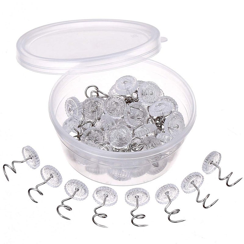 Akstore 60 Pcs Clear Bed Skirt Pins with Twist Pins for Upholstery, Slipcovers and Bedskirts - Image 4